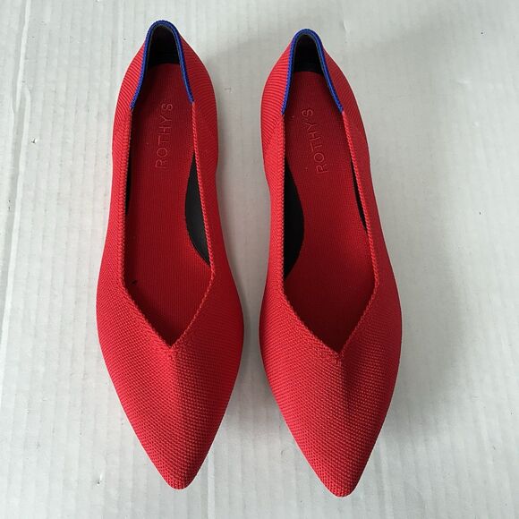 Rothy’s The Point II Slip On Ballet Flats Lollipop Red Womens 9.5 Comfort Shoes - Picture 3 of 15